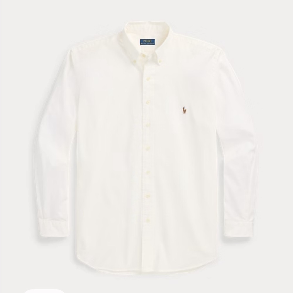 Ralph Lauren Men's white Chambray button down Shirt 16.5-35